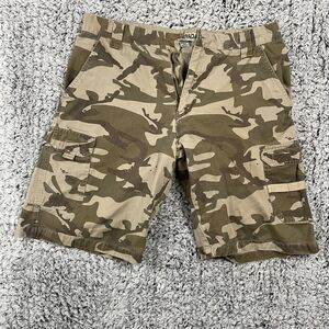 Desert Camo Cargo Trousers Shorts Cotton Sz 36W (MISSING BUTTON)